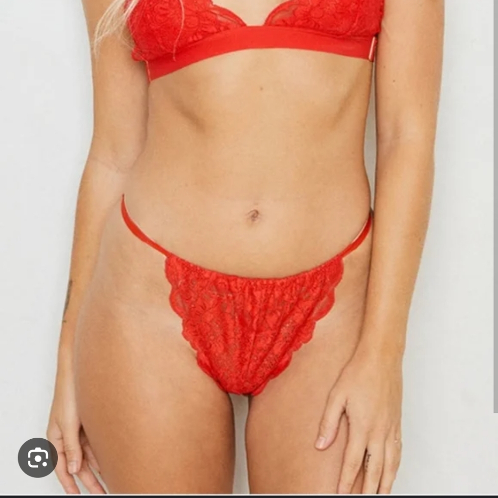 Free People X We Are Hah- Chase Me Panty Siren Red